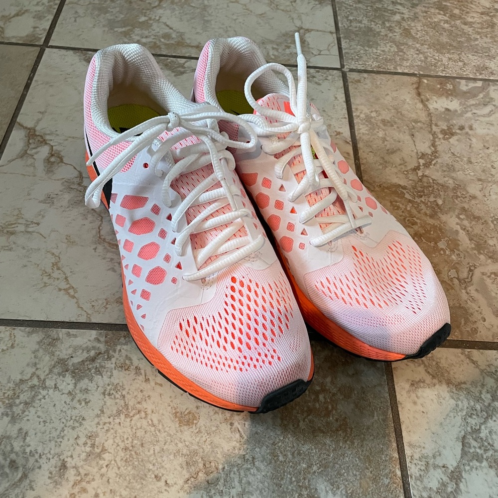 nike orange and white sneakers